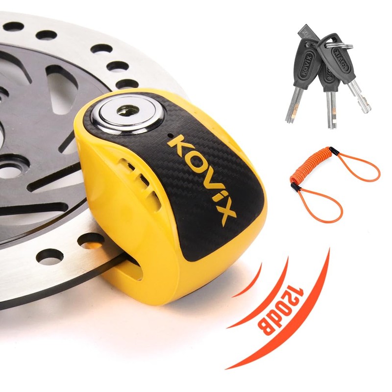 KOVIX Overlord Series Alarm Disc Lock - Motorcycle Security with