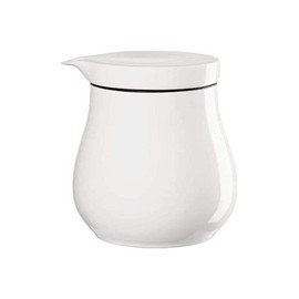 ASA À Table 19143013 Gravy Boat with Lid Double-Walled Fine Bone China Size: 9.5 cm x 15.5 cm White