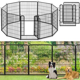 Jhsomdr Garden Fence with Gate Temporary Dog Fencing for Yard, 23ft (L)×40in (H) 10 Panels Metal No Dig Fence Panels Garden Edging Border for Outdoor, Patio