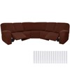 Peryiter 7 Pcs L Shape Sectional Recliner Sofa Covers 5