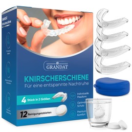 Grandat Night Grinding Splint 4 Malleable Mouth Guards to Prevent Teeth Grinding Bruxism Mouth Guard in 2 Sizes Transparent Mouth Guard for Adults Tooth Splint