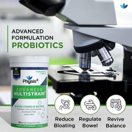 Physis PHYSIS Probiotics 25 Billion CFU | 90 Capsules (3 Month Supply) | Probiotics for Gut Health, Digestion, Bloated Stomach Relief | for Men & Women | Made in The UK