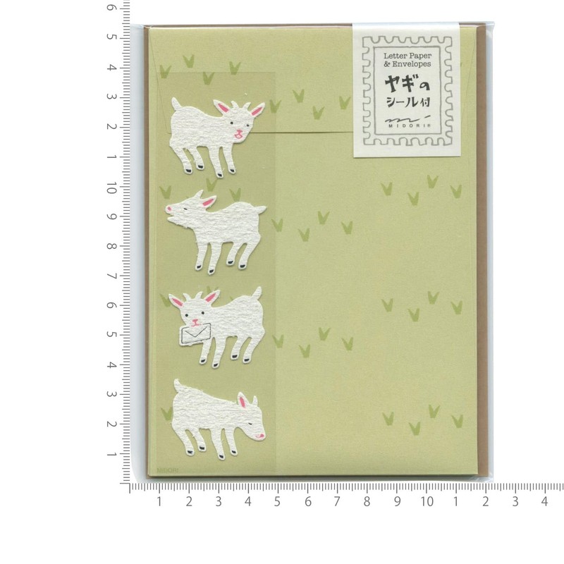 Midori 86638006 Letter Set with Stickers, 12 Stationery Notes, 4