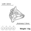 SIPURIS Witch Knot Ring, Celtic Knot Ring, Witchcraft, Stainless Steel,