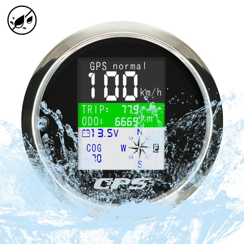 Auto Digital GPS Speedometer Odometer Waterproof TFT Screen 3-3/8" GPS