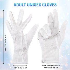 Boyiee Carnival Gloves Clown Gloves Pantomime Butler Gloves Stretchy Costume Gloves with Three Stripes for Men and Women, White