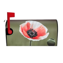 Beautiful Poppy Flower Ink Print Magnetic Mailbox Cover,Festive Mailbox Decorations,Weather Resistant Mail Box