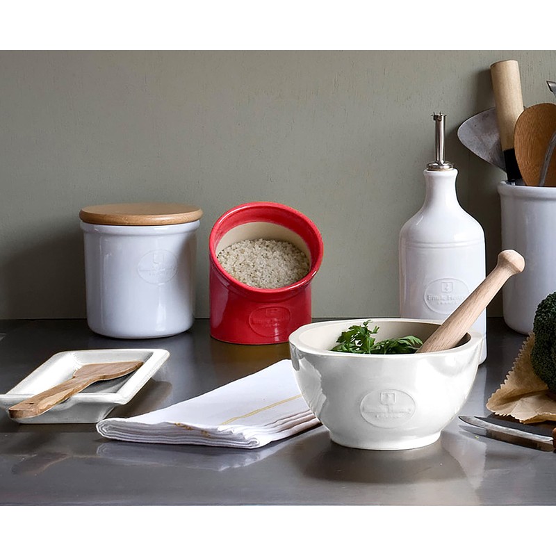 Emile Henry Eiche Zerfurchter Löffelablage, Keramik, Mehl