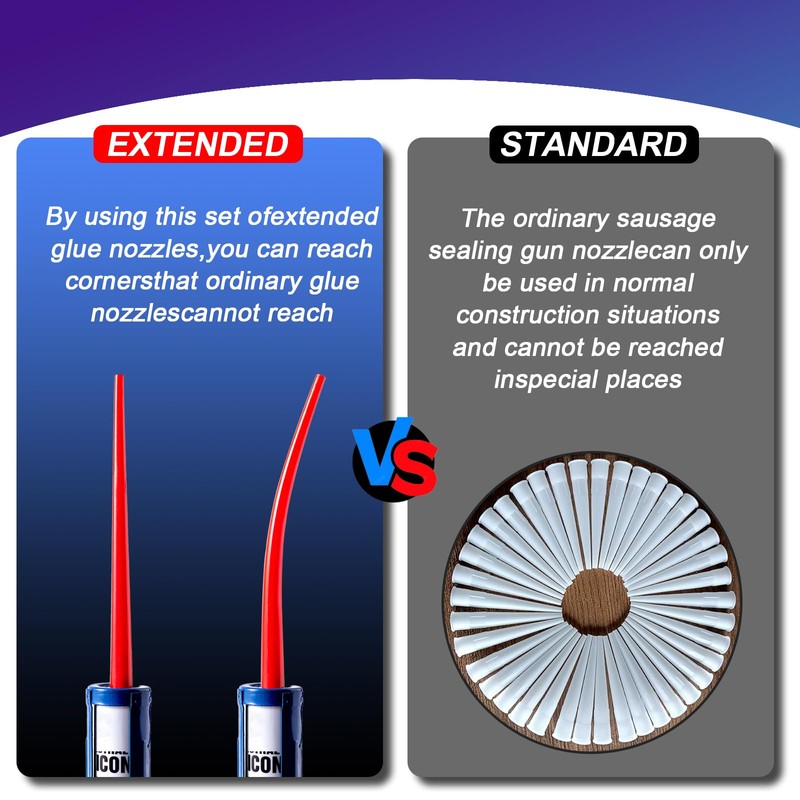 ANZHUO 2 PACK Caulking Nozzle Extension Tube，caulk tube adapters,caulking extension