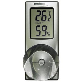 Technoline Window Thermometer WS 7025 with Temperature and Humidity Display, Grey