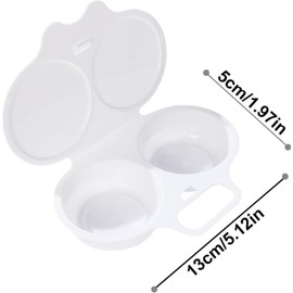 White Egg Poacher, Microwave Egg Boiler Poacher, Microwave Egg Poacher, 2 Cavity Nonstick Poached Egg Maker With Lid, Egg Cooker, Double Drain Poached Cups Specialty Cookware