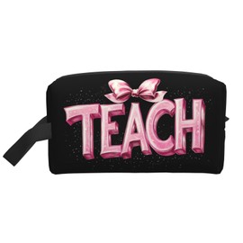 yalinan Teacher Appreciation Gift Makeup Bag Portable Cosmetic Bags Zipper Pouch Retirement Birthday Teacher Gifts for Women