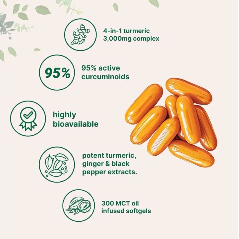 Micro Ingredients Turmeric Curcumin Capsules, 3000 mg with Ginger &