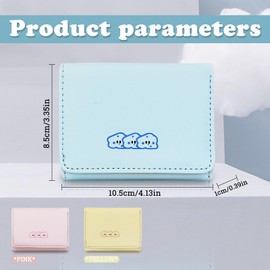 FuninCrea Small Purses for Women, PU Leather Women Wallets Bifold Ladies Purse Small Wallet Portable Womens Purse Cute Card Wallet with Multiple Card Slots for Women Travel Daily Use (Blue)