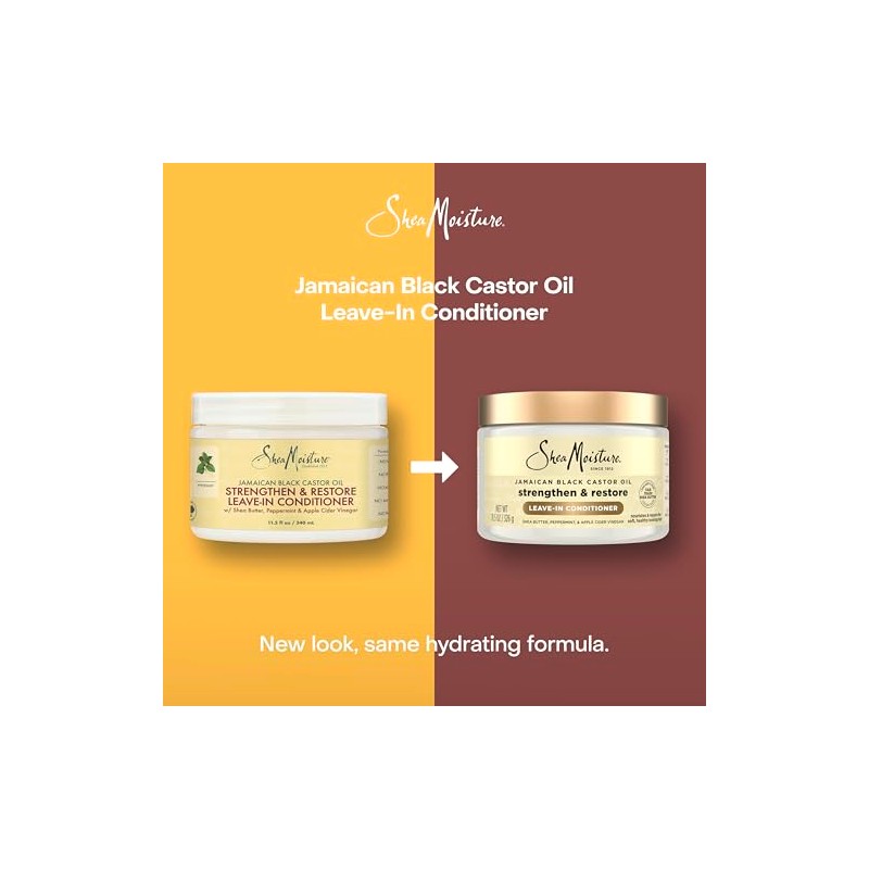 SHEA MOISTURE Jamaican Black Castor Oil Leave-In Acondicionador 312G/11Oz, No