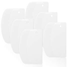 6Pcs Plastic Bread Scraper Hard Bench Scraper 5.3x3.54'' Flexible Dough Scraper Cutter Tools for Homemade Baking(White)