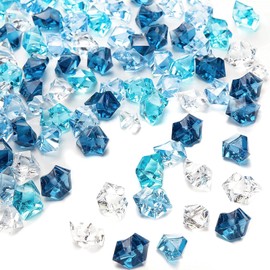 Catelves Pack of 200 Decorative Stones Blue, Glass Nuggets Blue, Glass Stones Decoration, Acrylic Diamonds Children, Glass Stones Colourful, Diamonds Decoration, Muggle Stones Colourful Children, for