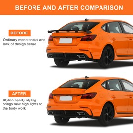 AAriguthel 54 Inch Universal Rear Spoiler MG6 PRO Style ABS Racing Spoiler Wing Rear Trunk Spoiler Wing Lid Tail Hatchback Sedan Coupe Convertible Sport