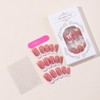 Press on Nails Long Square 3D Bow French White Heart