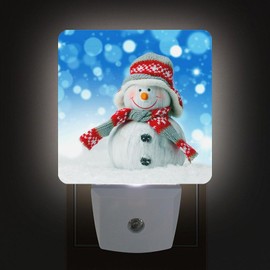 ZiKiLXU Christmas Snowman Night Light, 2Pack Winter Nightlights Plug-in Dusk to Dawn Smart Sensor Led Nightlight for Bedroom Bathroom Kitchen Hallway Stairs Energy Efficient Decor Desk Lamp