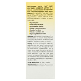 Neutrogena Sheer Zinc Face Sunscreen Lotion SPF50 59mL