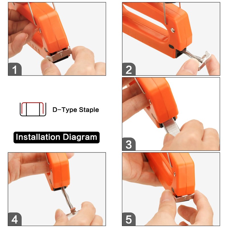 LKV Stapler Gun with 100 Staples Kits Staples Remover Tool