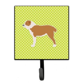 Caroline's Treasures BB3828SH4 Central Asian Shepherd Dog Checkerboard Green Leash or Key Holder, Small, Multicolor
