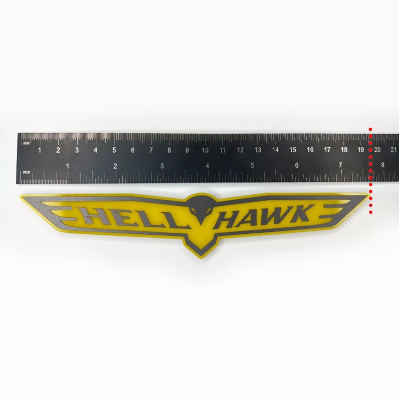 FMS Gear 1 Yellow HELLHAWK Emblem fits Jeep Trackhawk Grand