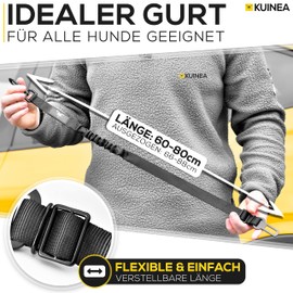 KUINEA® Pack of 2 Car Dog Belts - Elastic Safety Belt Dog with Back Absorption - for All Dog Breeds and Car Types - Seat Belt Dog Car - Dog Accessories Car, Dog Buckle Car