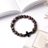 Eigso Black Onyx Beaded Cross Bracelet Christian Gift Rosary Beads