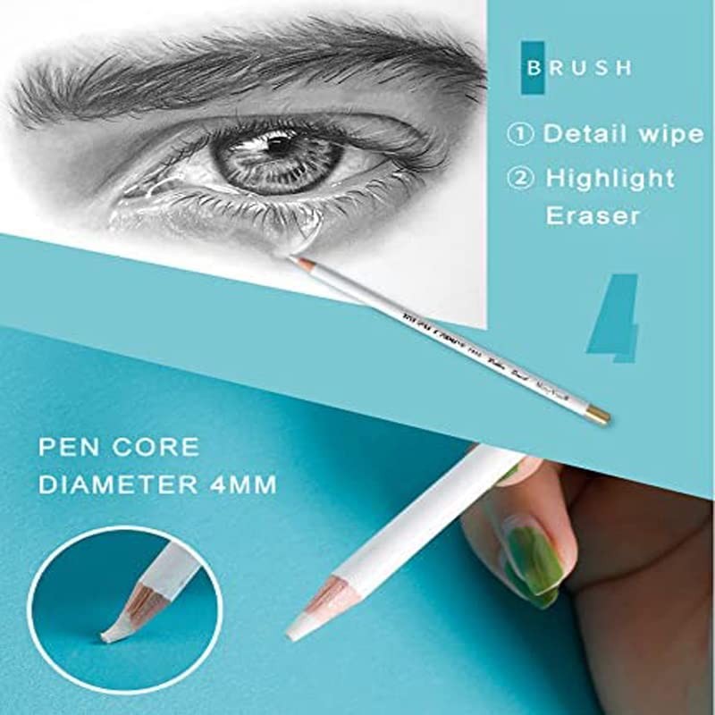 CAVLA Eraser Pencils Set for Artists, Wooden Sketch Eraser Pen