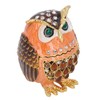 Owl Trinket Box Cute Appearance Brown Metal Jewelry Box for