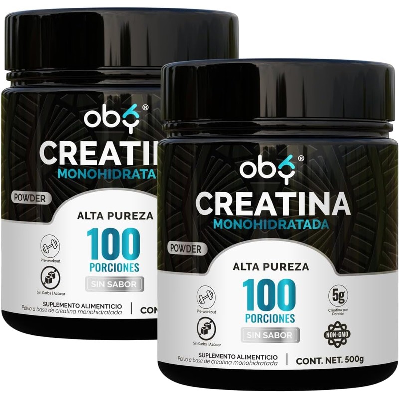 Oby Creatina Monohidratada Micronizada en Polvo 100 Alta Pureza Certificada
