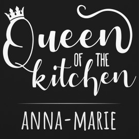 Geschenk mit Namen personalisiert by Shirtracer - Apron - Cooking Apron Women - Queen of the Kitchen with Name I Chef I Chef, 7 Black