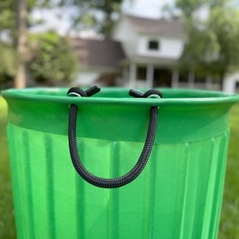 Barrel Rescue - Heavy Duty Premium All-Purpose Indoor & Outdoor - 1/2" Double Braided Nylon DIY Rope Handle for Landscape Carry Barrel Handle Replacement, Trash Can Handle Replacement (Black)