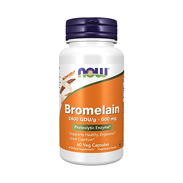 NOW Supplements, Bromelain (Natural Proteolytic Enzyme) 2,400 GDU/g - 500