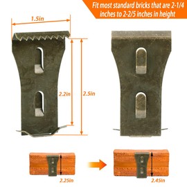 Brick Clips for Hanging Outdoors Brick Hook Clips 20Pcs Heavy Duty Brick Wall Clips Steel Brick Hanger No Drill Fits 2-1/4 to 2-2/5 Inch Bricks (Bronze-10pcs)