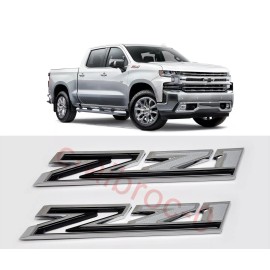 OEM NEW 2pcs 2019-2023 Chevy Silverado Z71 Fender Emblem Badge Chrome Black
