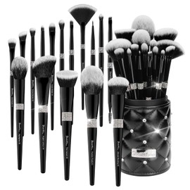 Bueart Design Set de 16 Brochas de Maquillaje con Estuche Clásico. Brochas Profesionales Ultrasuaves de Primera Calidad para Base, Rubor, Polvos, Iluminador, Contorno Y Sombras de Ojos.