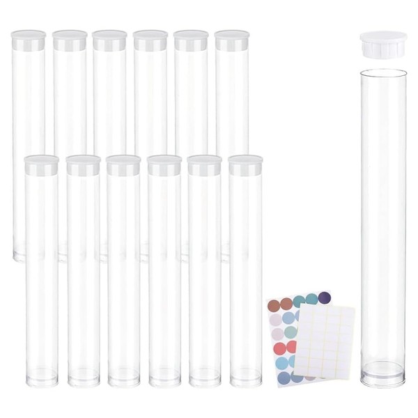 Nxyupv 20 Pack Clear Plastic Tube Empty Storage Tubes with