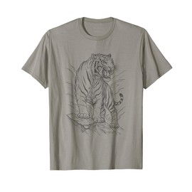 Vintage Bengal Tiger Hand Drawn Art Design T-Shirt