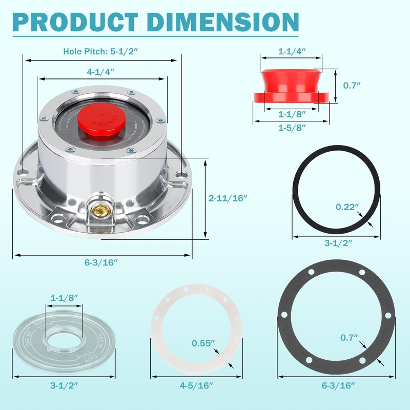 CheeMuii 2 Pack 343-4009 Trailer Hub Caps with Oil Window