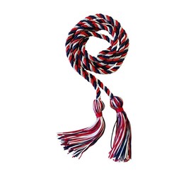 Cordones de honor de graduación entrelazados – combinación de colores rojo, azul marino y blanco