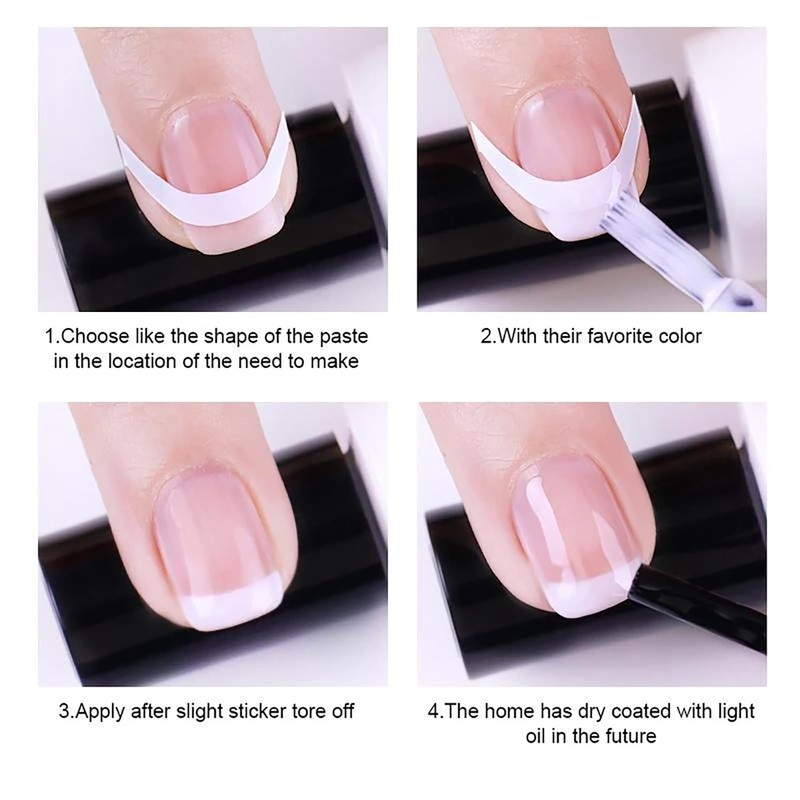 MOLILON 1440pcs French Tip Nail Stickers & Guides - French