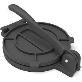 Cast Iron Tortilla Press, Heavy Duty Tortilla Maker, 12-inch Flour Tortilla Press with Foldable Handle,Taco press with Some Parchment Paper,12 Inch, Black