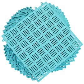 12 Pack 12x12 Inch Interlocking Rubber Floor Tiles, Soft PVC Non-Slip Splicing Modular Tile Shower Mat with Holes, Interlocking Cushion Mat for Locker Room Kitchen Basement, Yard, Blue