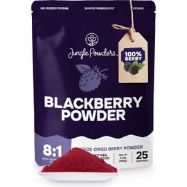 Jungle Powders BlackBerry Powder 3.5 Ounce Bag Freeze Dried Blackberries Fruit Additive Free Unsweetened Smoothie Superfood Nordic Wild BlackBerry Extract for Baking Flavoring Dry Black Berry Powder