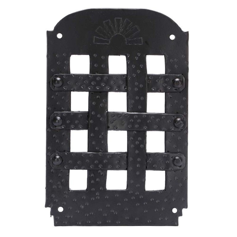 Hand-Forged Iron Speakeasy Black Power Coated Door Grill – Black