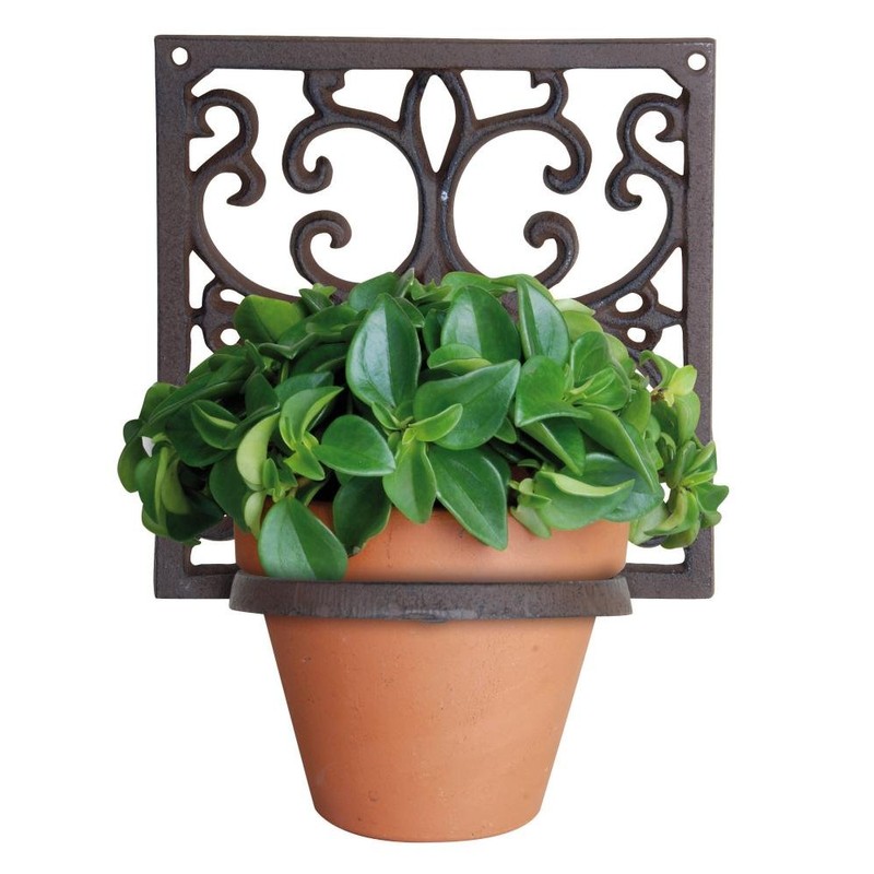 Esschert BPH14 Flower Pot Holder Classic 1-Pot Cast-Iron - Brown,