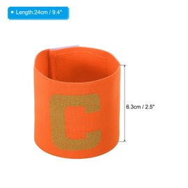 PATIKIL 9.4x2.5 Soccer Captain C Armband, 2 Pack Nylon Unisex Elastic Arm Badge Adjustable for Youth Adult Team Training, Orange